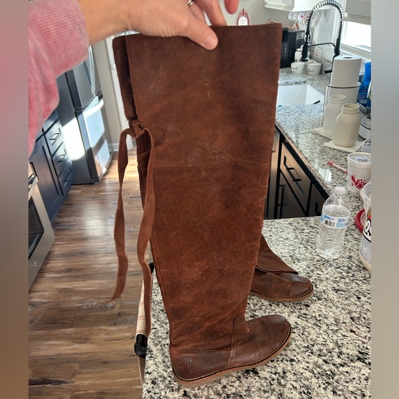 Frye Celia over-the-knee Leather boots in brown size 6.5 - Picture 7 of 16